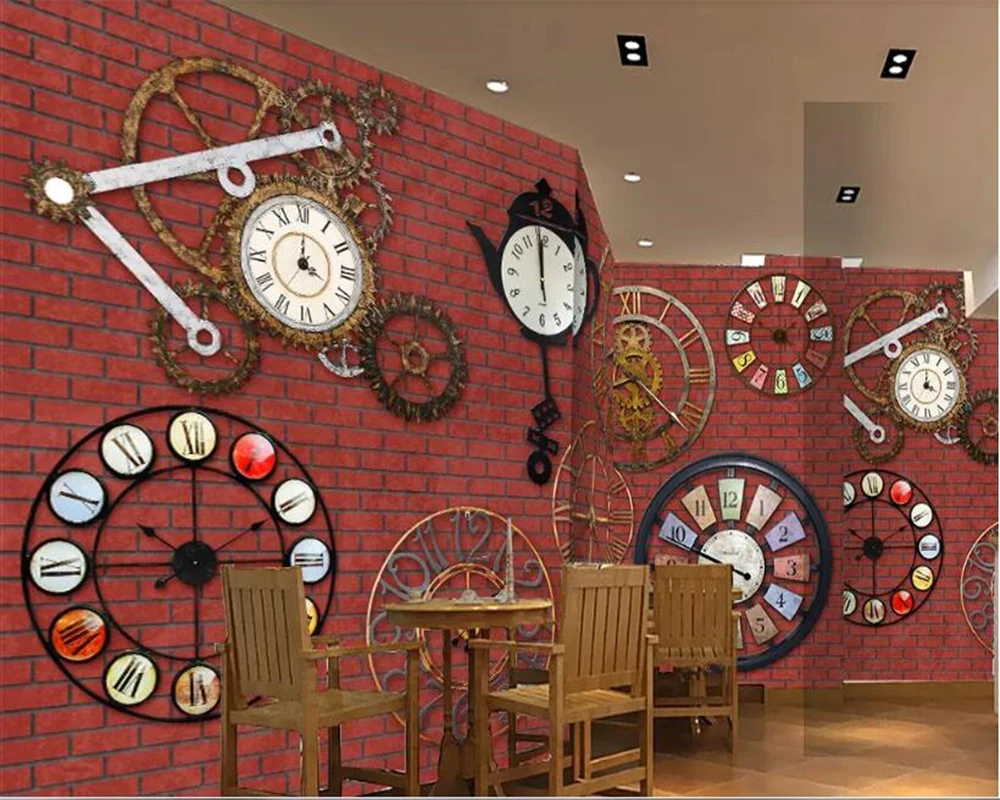 Beibehang обои для стен 3 d Винтаж обои абстрактные часы настенная папье peint Фреска 3d обои для стен в рулонах