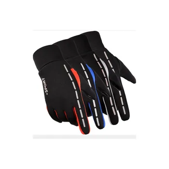 

Autumn and winter reflective outdoor riding gloves for men and women warm and velvet touch screen waterproof and windproof all r