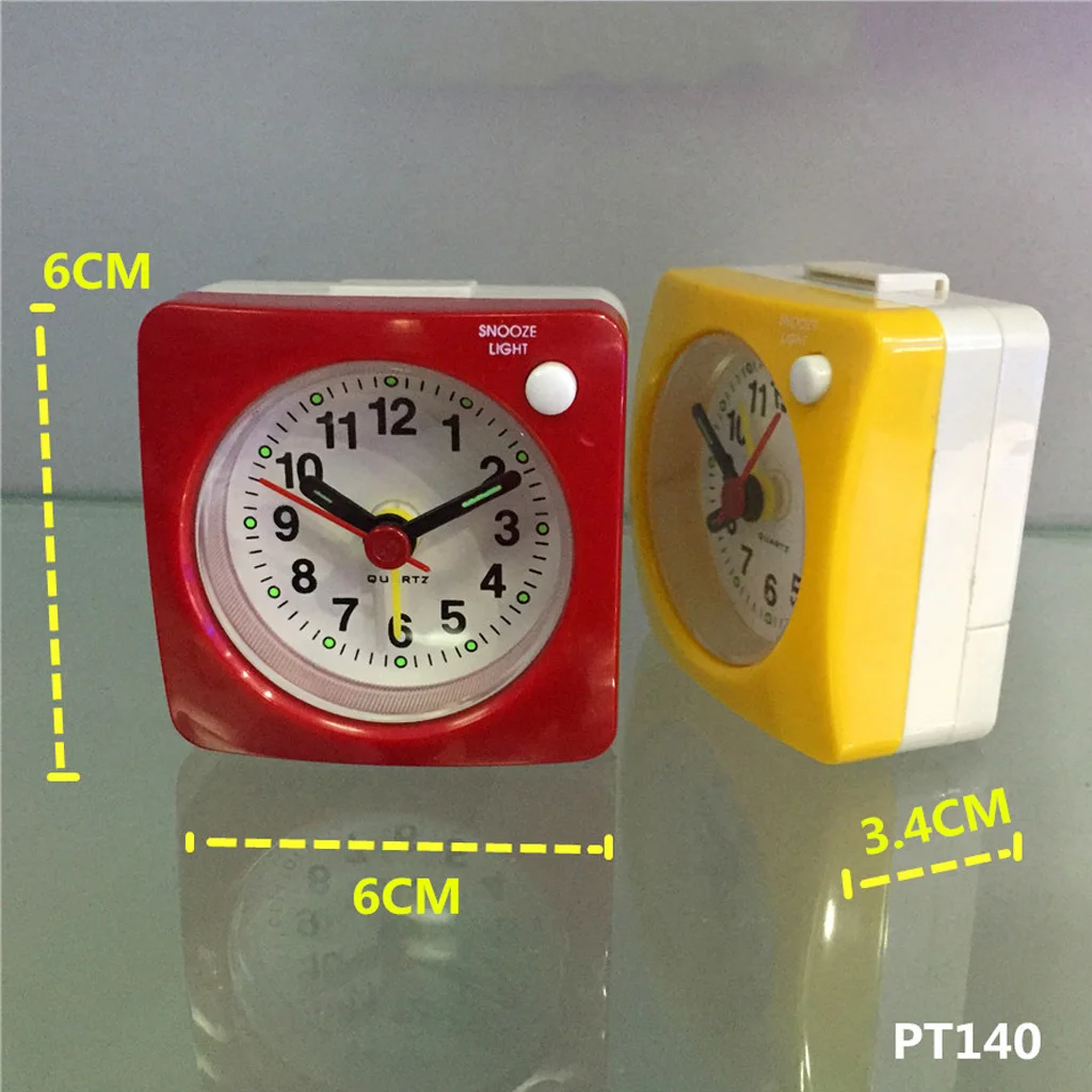 Travel Alarm Clock with Snooze & Night Light - Ascending Sound 4 Step Small Portable Mini Clock Home Bedroom Table Decor 