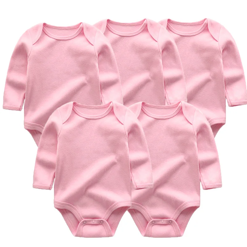 5 шт./партия, боди для новорожденных с длинными рукавами, одежда для маленьких мальчиков и девочек, Детский комбинезон для маленьких девочек - Цвет: BDL5006