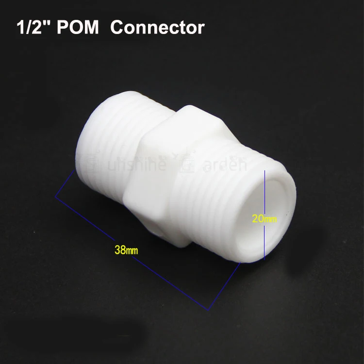 2 pcs Plastic Threaded Connectors 1/2" Straight Male Screw Connector