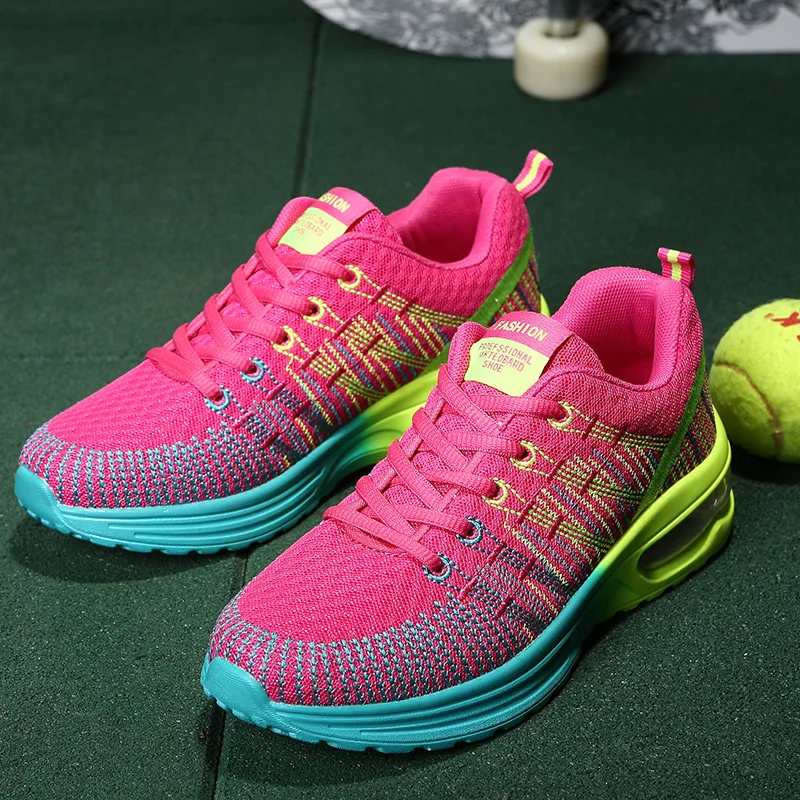 

LUONTNOR Sport Women Cushion Sports Shoes Outdoor Breathable Rose Mesh Sneakers Woman Athletic Cushioning Running Shoe Trainers