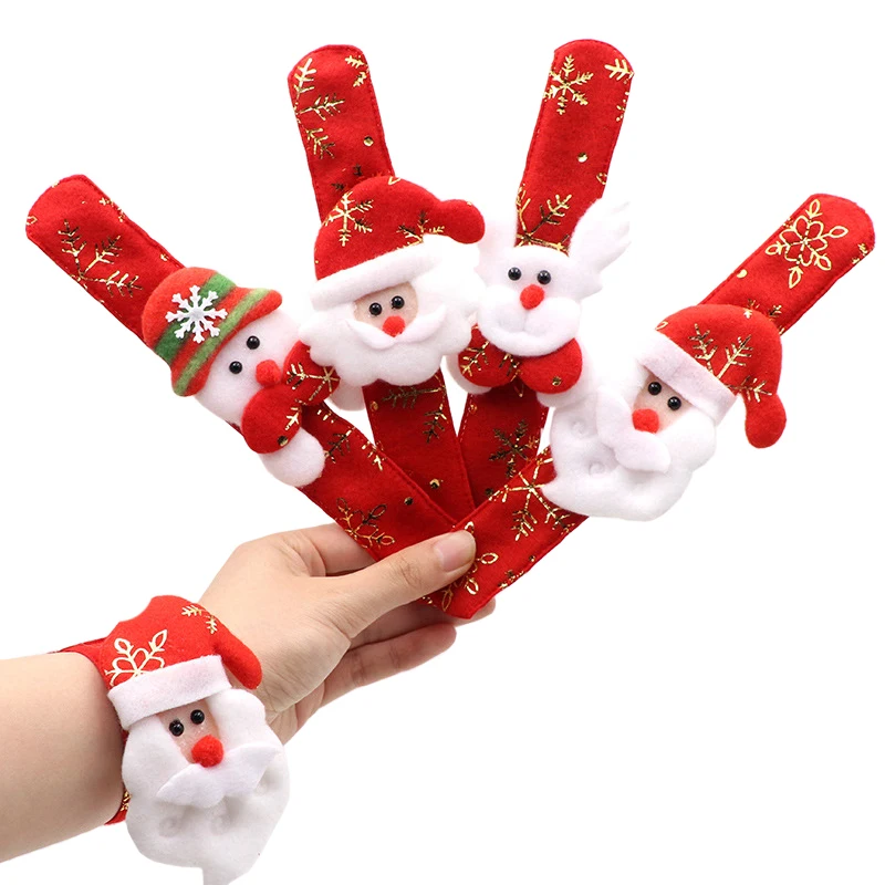 

Chrismas Patted Circle Christmas Bracelet Gifts New Year Party Children's Toys Santa Wrist Clap Circle Snowman Elk Snap Jewelry