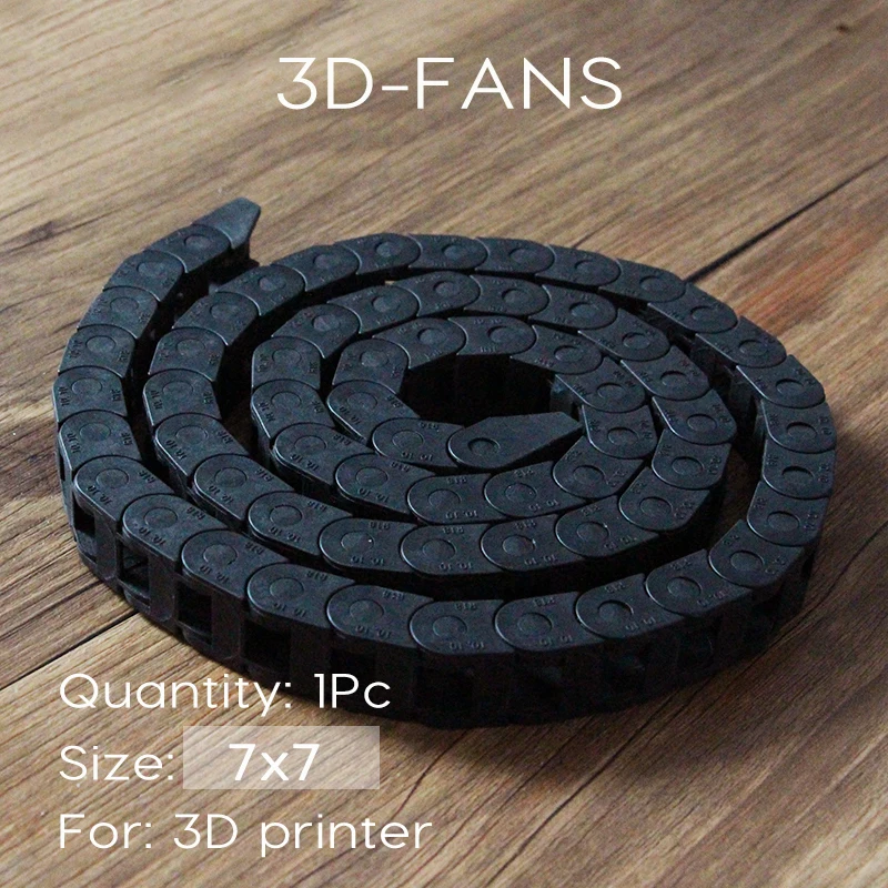  7 x 7mm Length 1 Meter Cable Drag Chain Wire Carrier with end connectors for CNC Router Machine Too