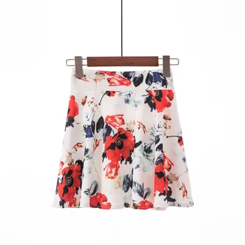 

Female Safety Skirts Flower Printed Skirts A Line Skirt Sexy High Waist Skirts Fashion Clothes Large Size 30pcs 2019 Wholesale