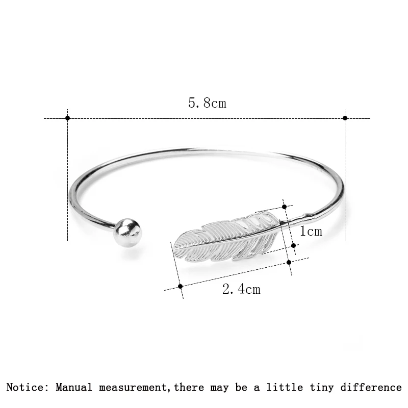 SHUANGR открытие серебряный цвет перо маленький круглый шарик браслет манжета мода нежный индийский ювелирные изделия для женщин Девушка