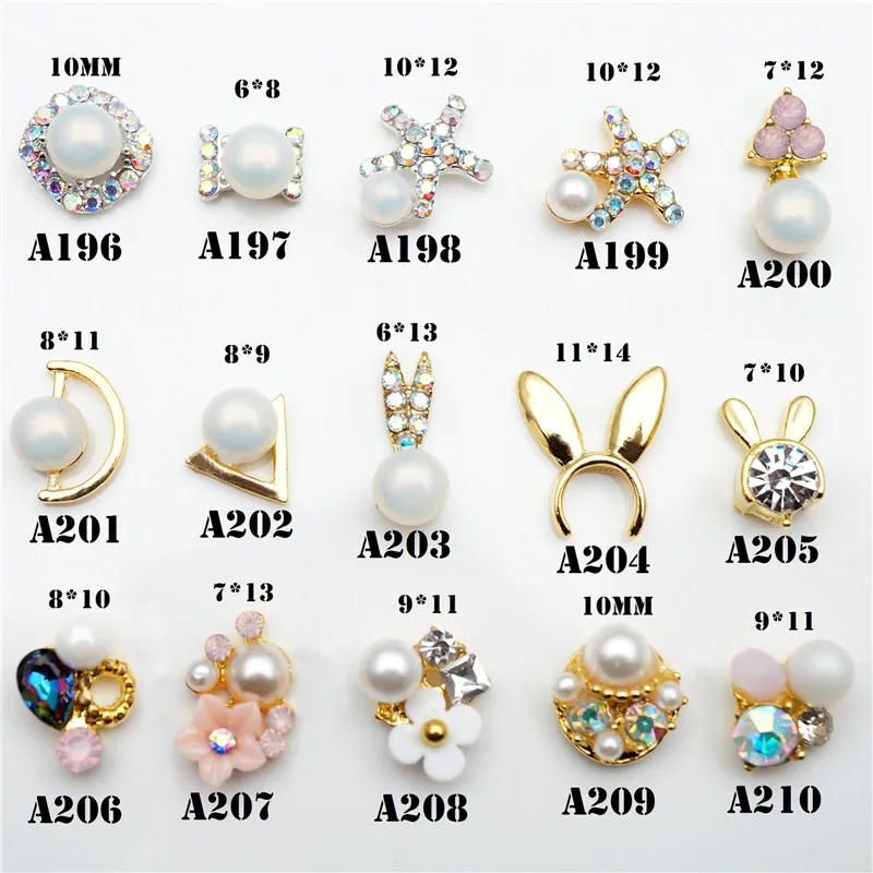 wholesale Nail art decorative materials accessories rhinestone alloy drill Ornament Metal ...