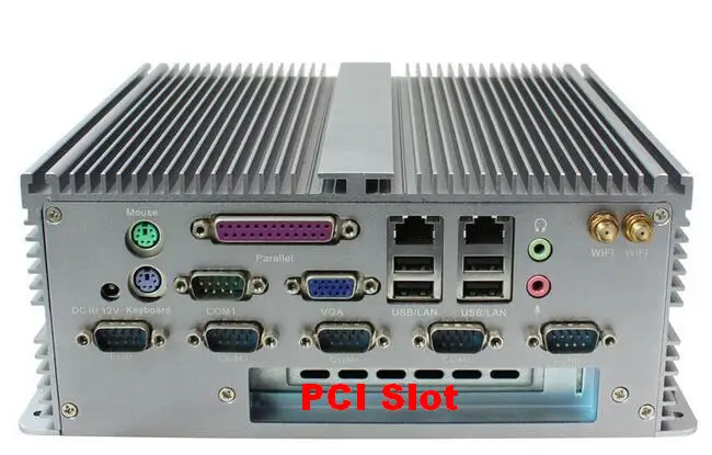 

Embedded Computer IPC Fanless Mini Industrial BOX PC For Intel D2550 CPU 6 COM \ LPT \ 2 Giga Ethernet \ VGA \ PCI Barebone 12V