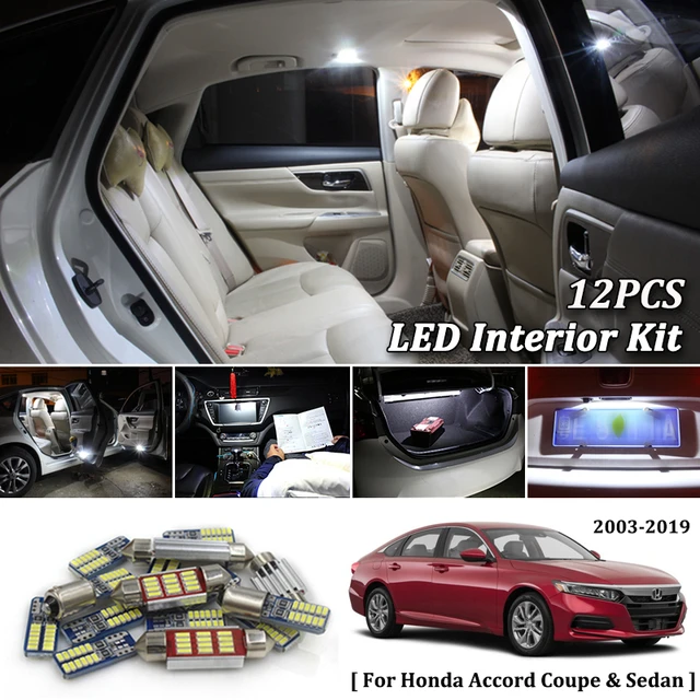 12pcs White Canbus Led Car Interior Lights Package Kit For 2017 2018 12pcs White Canbus Led Car Interior Lights Package Kit For 2017 2018 2019 Honda Accord