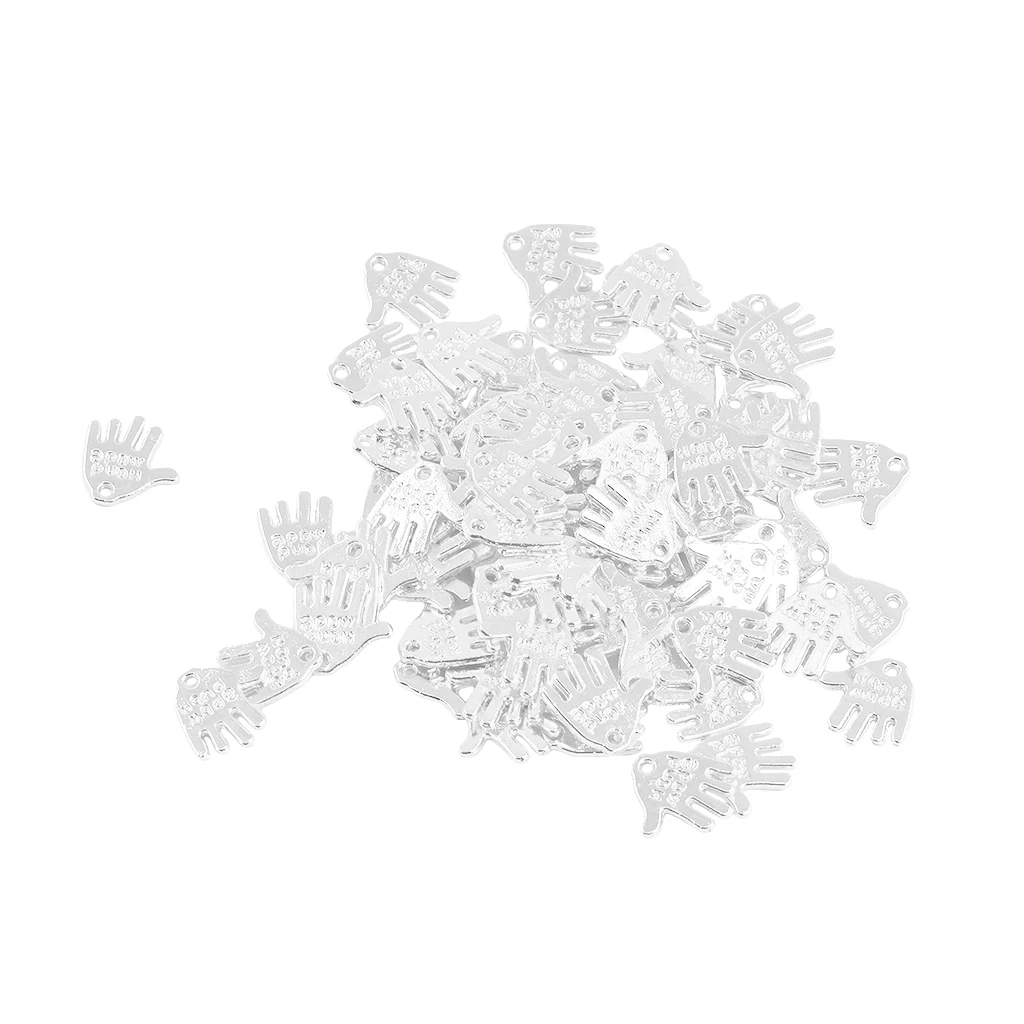50 Pieces Hand Made Label Hand Finger Shaped Charms Pendant DIY Jewelry Findings 