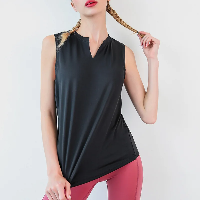 Women's Sleeveless V Neck Cooling Quick-dry Lightweight Breathable Yoga Workout Vest