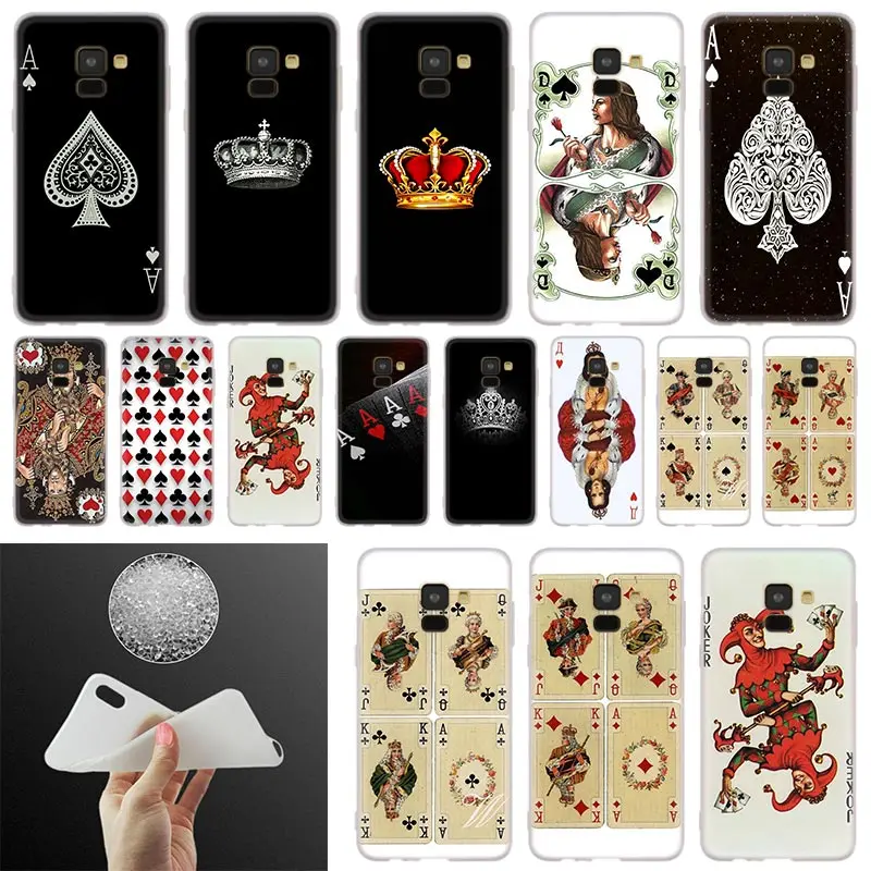 

ace family poker King queen Soft Cover Phone Case For Samsung Galaxy A50 A20 A30 A40 A60 A70 A6 A8 Plus A7 A9 2018 A3 A5 2017