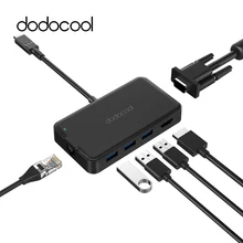 Usb-хаб dodocool type C-USB 3,0 концентратор HDMI RJ45 Thunderbolt 3 адаптер для MacBook Pro huawei P20/P20 Pro type-C USB C концентратор 3,0