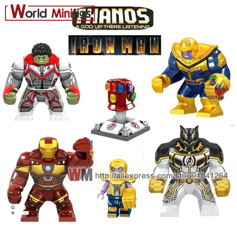 

Legoing Marvel single Iron Man guatelete big size Hulk Moive Figures Building Blocks Gift Toy For Children Avengers Endgame