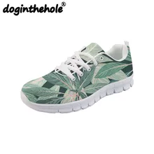 Doginthehole/прогулочная обувь; женские кроссовки из сетчатого материала с зеленым листом; спортивная обувь для женщин; легкие спортивные женские кроссовки;