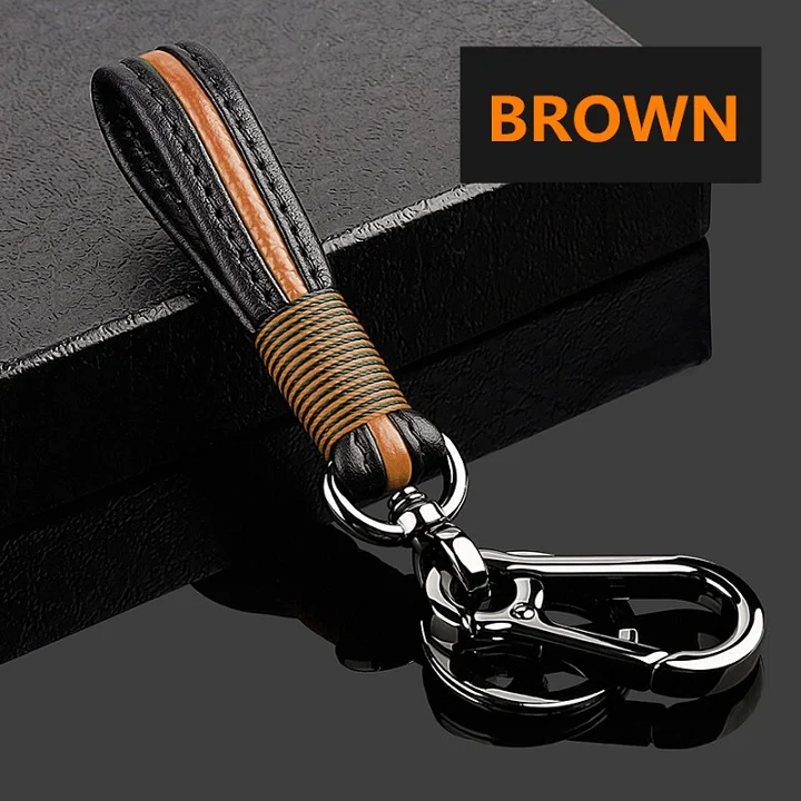 Keychain-brown Чехол для ключей от автомобиля из натуральной кожи для hyundai Grand Santa Fe IX45 2013 чехол для ключей аксессуары для дистанционного управления - Название цвета: Keychain-brown