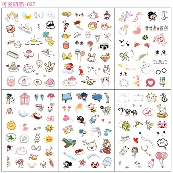 

6 Sheets/pack Adorable Cat Adhesive Decorative Stickers Diy Album Decor Student Stationery Sticker Set Stick Label