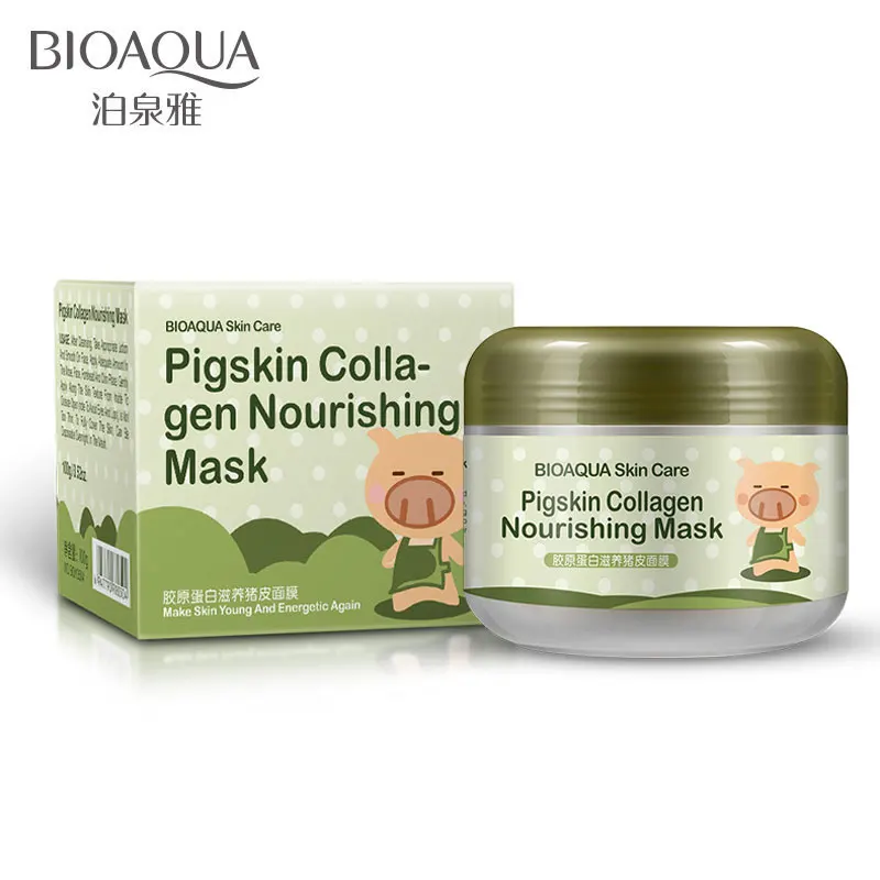 

BIOAQUA Pigskin Collagen Protein Masks for Anti wrinkle Aging Acne Treatment Shrink Pore Whitening Moisturizing Blackhead Mask