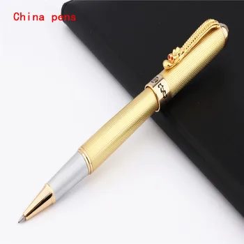 

JINHAO 1000 Golden Chinese Dragon dancing Business office Medium nib Rollerball Pen signing pen
