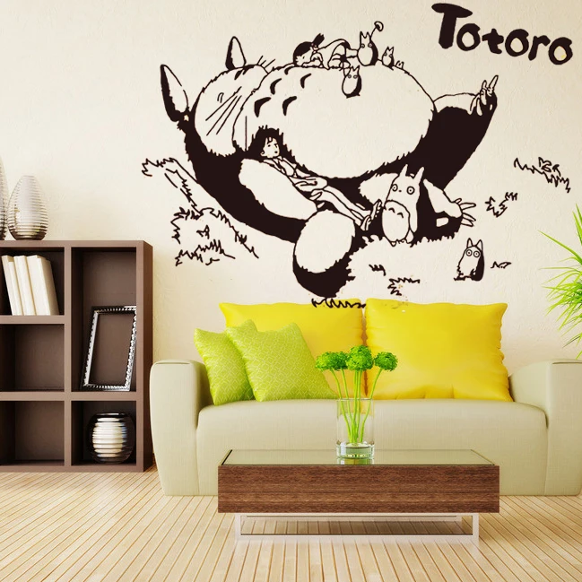 Totoro Vinyl Wall Decal Japanese Cartoon Totoro Wall Sticker Kids Bedroom Living Room Anime Sticker Home
