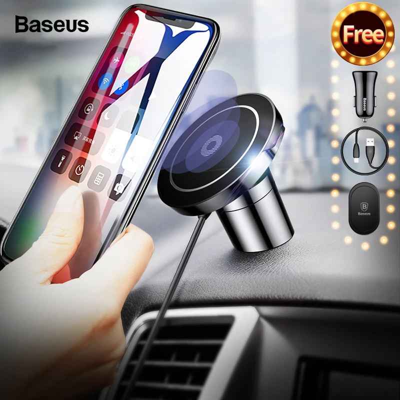 

Baseus Magnetic Wireless Charger For iPhone 11 Pro Max X Samsung S9 Note Fast Charging Magnet Car Phone Holder Docking Station