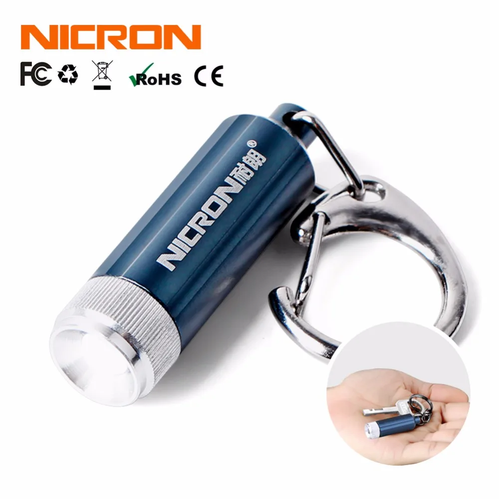 NICRON микро светодиодный светильник-брелок Портативный cree мини светодиодный светильник-вспышка для дома фонарь Водонепроницаемый 0,25 Вт Карманный Походный светильник - Испускаемый цвет: 1Pc
