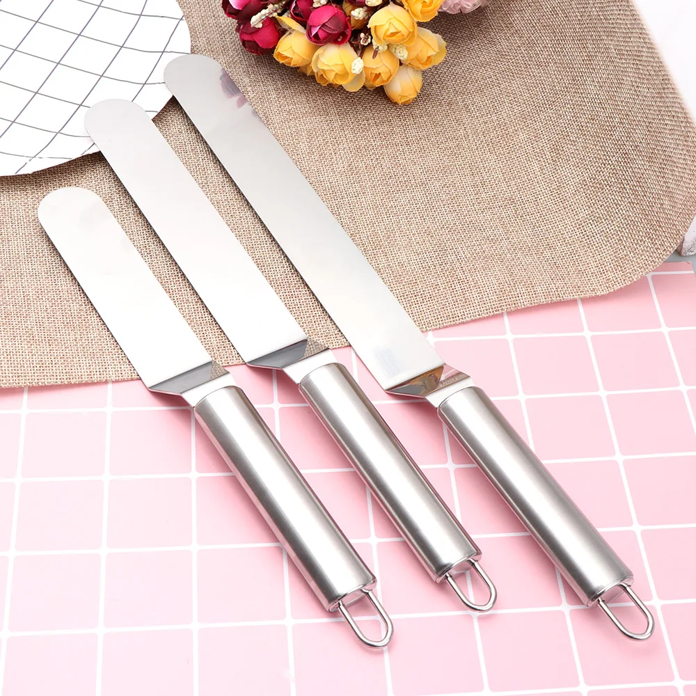 

1PC New Professional Kitchen DIY 6/8/10 Inches Stainless Steel Butter Cake Cream Spatula Fondant Smoother Pastry Bakeware Tool