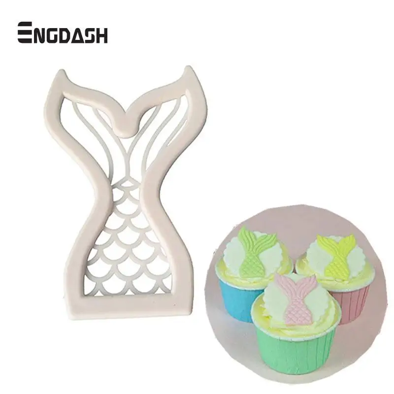 

ENGDASH 2pcs Fish Tail Form Cutting DIY Baking Cake Mould Cookie Cutter Party Cupcake Decoration Baking Accessories