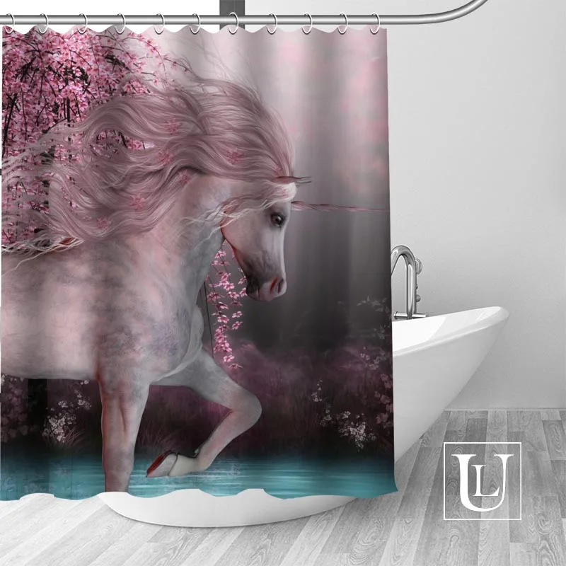 Изготовленные на заказ с надписью Unicorns штора изображением леса ткань