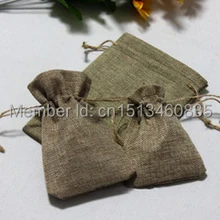 100 шт/партия CBRL джутовые/льняные сумки на шнурке и мешочек для орнамента/ванили, различные цвета, размер на заказ