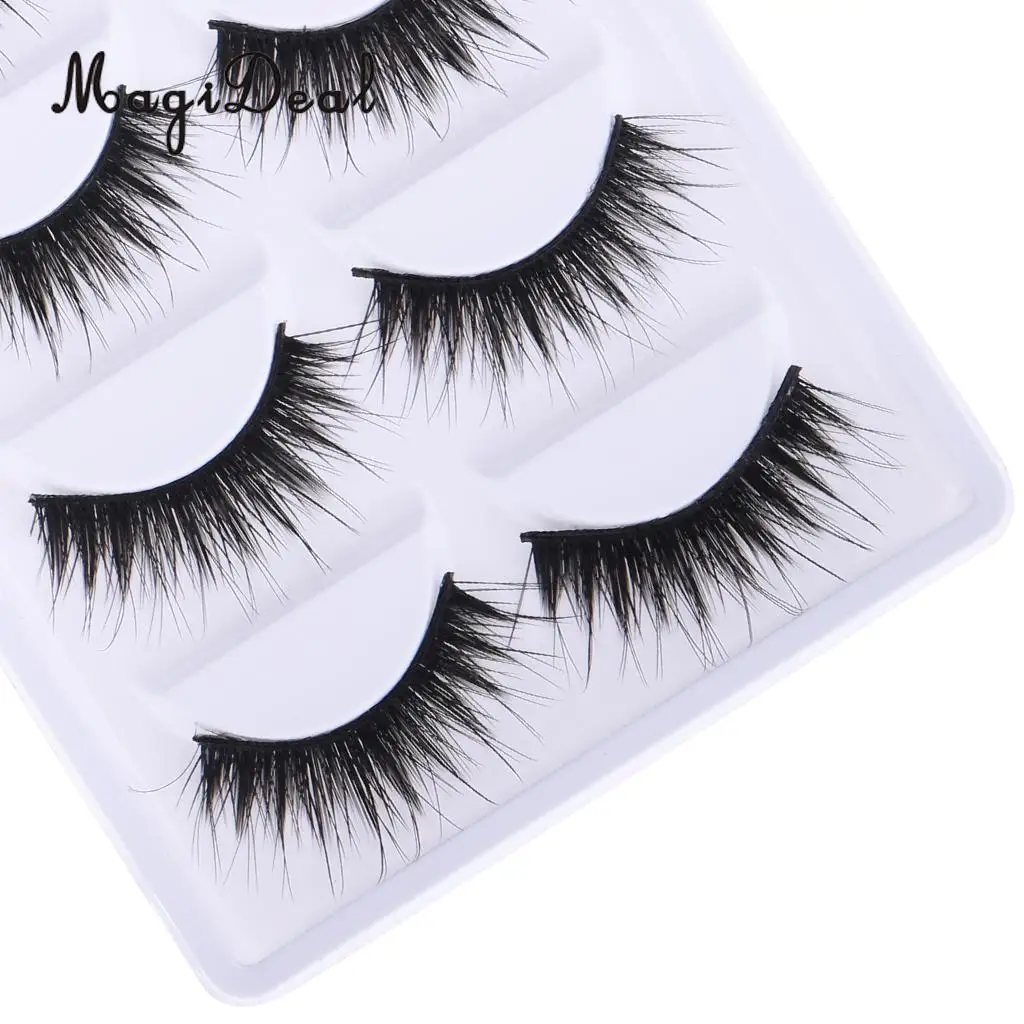 MagiDeal High Simulation 5Pairs Black Plastic Fake Eyelashes for 12 Inch Doll Make Up DIY Making & Repair Acc Children Girls Toy