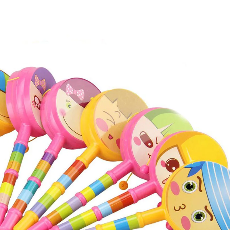 1 Pc Baby Kids Children Shaking Drum Noise Maker Cartoon Musical Hand