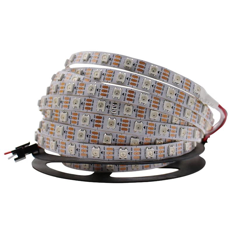 Светодиодная лента ws2812 ws2812b светильник 60 пикс./м 144 RGB WS2812 IC 5050 5 м|Светодиодные