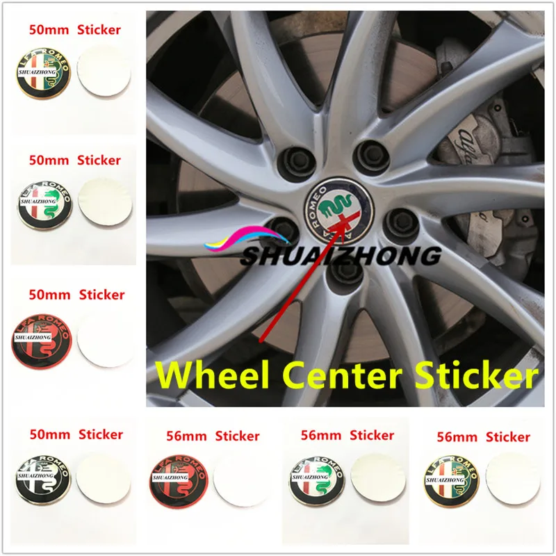 

4pcs Auto Car Wheel Center Hub Cap Cover Sticker Rim Emblem Badge Fit For Alfa Romeo Giulietta Spider GT Giulia Mito 147 156 159