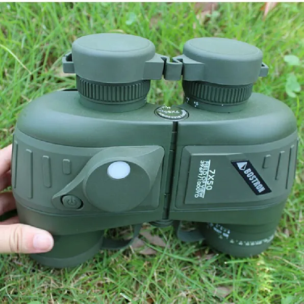 All optical HD Waterproof 7x50 Military Compass Binoculars With font b Rangefinder b font For Hunting
