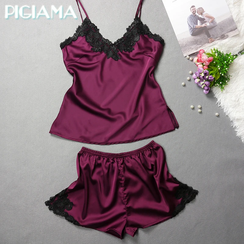 Chiffon Pajama Set For Women High Quality Pajamas Silk Pyjama Suit V