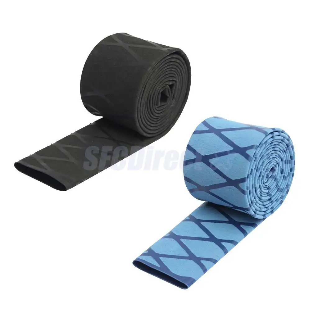 

2 Pcs Non Slip Heat Shrink Tubing Sleeving Wrap Textured X-Tube Heat Shrink Tube Fishing Rod Grips 35mm