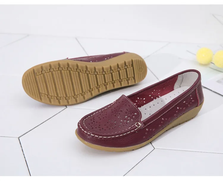 AH 5888-Fashion Fretwork Women Flats Cut Outs Genuine Leather Woman Lafers Summer7