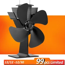 Hot Sale Model Promotion Blows Heat Up to 300 f/m 4 Blades Heat Powered Wood Stove Fan Eco Stove Top Fan