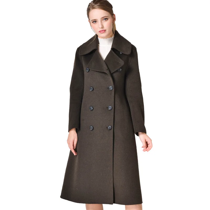 Шерстяная Женская куртка ручной работы двухстороннее шерстяное кашемировое пальто Женская шерстяная куртка зимнее Двустороннее пальто