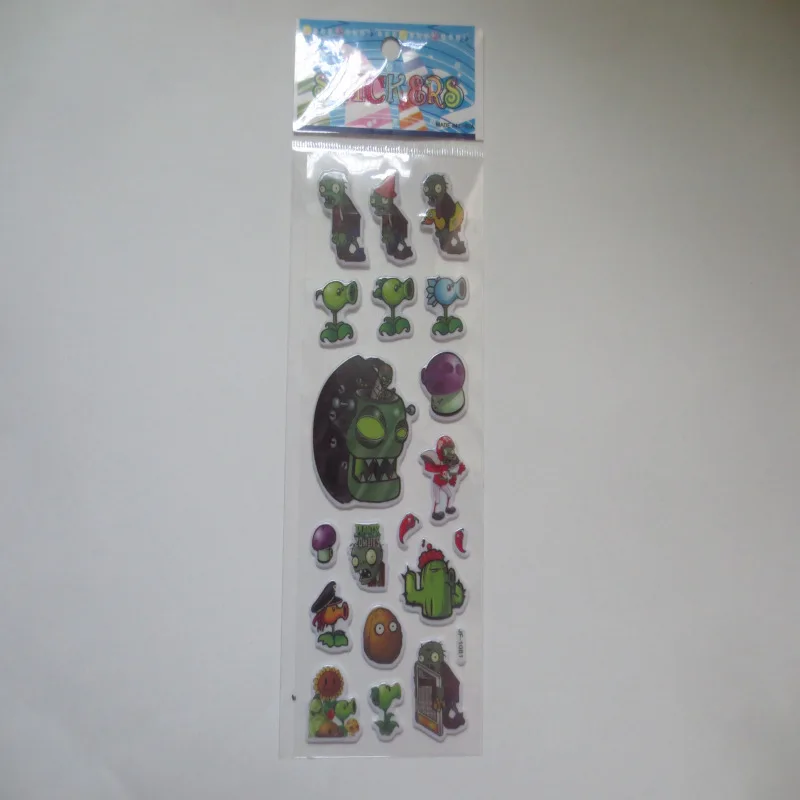 10sheets Zombies and Vegetables Toy Bubble Stickers Hot Game App Toys Christmas Gifts for Kids Toys Wall Sticker