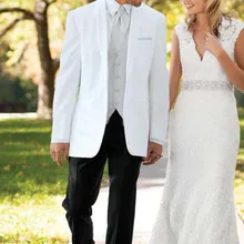 Новое поступление на заказ популярные белый жених мужской смокинг костюмы, заказ белый смокинг, по индивидуальному заказу две кнопки пик нагрудные мужские костюмы