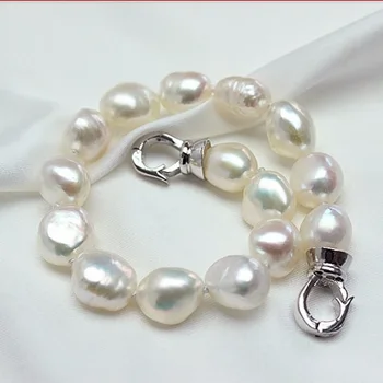 

New Summer Jewelry Baroque pearls bracelets Vintage style natural keshi pearl bracelets 925 silver buckle fashion pearl Jewelry