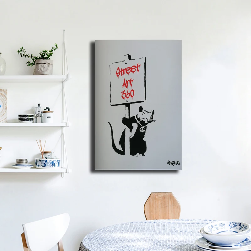 

Banksy Rat Wallpaper HD Canvas Posters Prints Wall Art Painting Decorative Picture Modern Home Decoration Accessories Framework