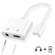 2 в 1 аудио адаптер IOS 12,3 для iPhone XR X XS Max 7 8 Plus для lightning до 3,5 ММ Наушники разъем Aux кабель для зарядки