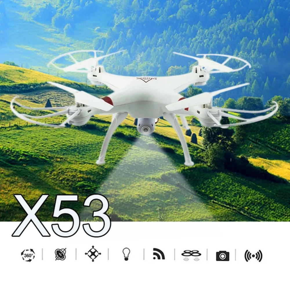 X53 RC пульт дистанционного управления Управление Вертолет Комплект 6Axis-Gyro Wi-Fi FPV Quadcopter 2,4G 4CH с 720 P Дрон HD Поддержка IOS Android