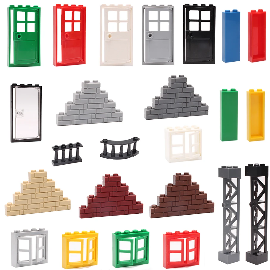 

10Pcs/set Door And Windows Building Block for House Home MOC Accessories Sets Bricks DIY Educational Toys for Children