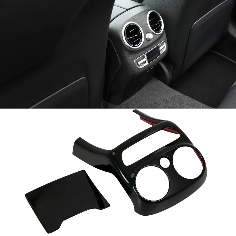 

Car Styling Chrome Car Rear Console Air Conditioner Outlet Frame Cover Stickers For Mercedes W05 C Class C180 GLC Accessories