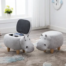 Solid wood footstool creative hippo change shoes stool sofa stool designer furniture storage low stool Solid wood footstool creative hippo change shoes stool sofa stool designer furniture storage low stool
