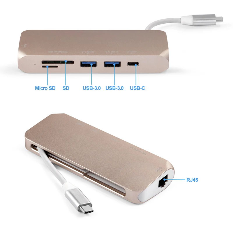 Концентратор USB Type C Thunderbolt Ethernet RJ45 конвертер многопортовый адаптер для Macbook Pro/Air
